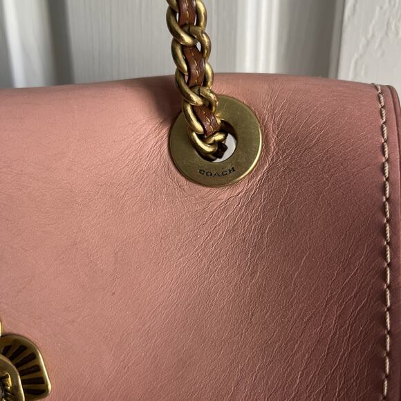 COACH Parker 30585 Pink C Logo Canvas+Leather. Shoulder+crossbody Bag purse - Picture 7 of 16